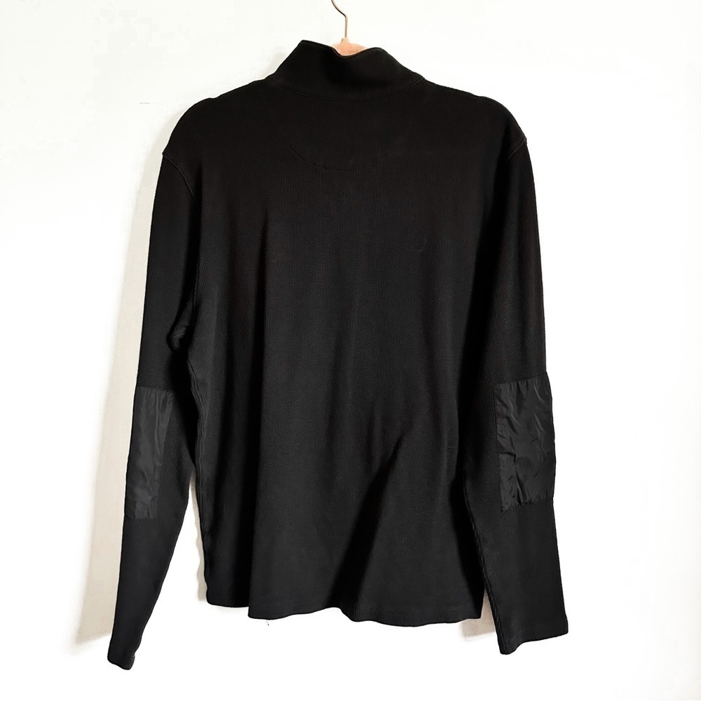 Michael Kors Black Waffle Knit 3/4 Zip Pullover Top sz Medium - Picture 6 of 8